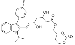 7-[3-(4-FLUOROPHENYL)-1-(1-METHYLETHYL)-1H-INDOL-2-YL]-3,5-DIHYDROXY-4-(NITROOXY)BUTYL ESTER, 6-HEPTENOIC ACID CAS#: 733034-56-5