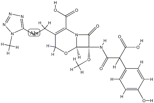 7 beta-(2-carboxy-2-(4-hydroxyphenyl)acetamido)-7 alpha-methoxy-3-(((1-methyl-1H-tetrazol-5-yl)thio)methyl)-1-oxa-1-dethia-3-cephem-4-carboxylic acid CAS#: 79120-38-0