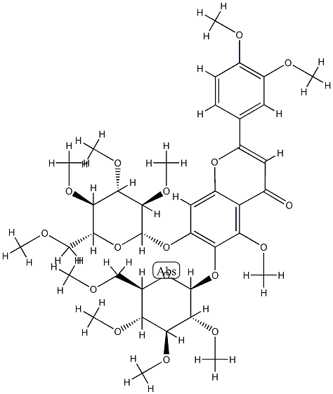 2-(3,4-Dimethoxyphenyl)-5-methoxy-6,7-bis[(2-O,3-O,4-O,6-O-tetramethyl-β-D-glucopyranosyl)oxy]-4H-1-benzopyran-4-one CAS#: 75299-51-3