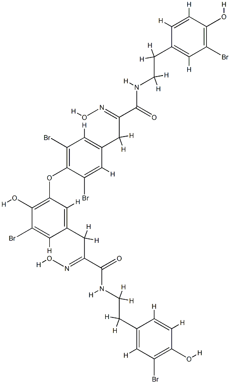 3-Bromo-N-[2-(3-bromo-4-hydroxyphenyl)ethyl]-5-[2,6-dibromo-4-[3-[[2-(3-bromo-4-hydroxyphenyl)ethyl]amino]-2-(hydroxyimino)-3-oxopropyl]phenoxy]-4-hydroxy-α-(hydroxyimino)benzenepropanamide CAS#: 75513-47-2