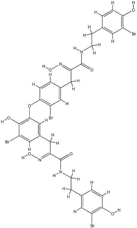 3-Bromo-5-[2-bromo-4-[3-[[2-(3-bromo-4-hydroxyphenyl)ethyl]amino]-2-(hydroxyimino)-3-oxopropyl]phenoxy]-N-[2-(3-bromo-4-hydroxyphenyl)ethyl]-4-hydroxy-α-(hydroxyimino)benzenepropanamide CAS#: 75513-48-3