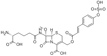 (6R,7S)-7α-[[(R)-5-Amino-5-carboxy-1-oxopentyl]amino]-7-methoxy-8-oxo-3-[[[(E)-1-oxo-3-[4-(sulfooxy)phenyl]-2-propenyl]oxy]methyl]-5-thia-1-azabicyclo[4.2.0]oct-2-ene-2-carboxylic acid CAS#: 75794-94-4
