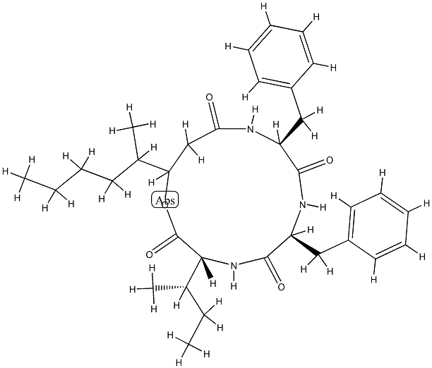 N-[N-[N-(3-Hydroxy-4-methyl-1-oxooctyl)-L-phenylalanyl]-L-phenylalanyl]-D-alloisoleucine λ-lactone CAS#: 75899-61-5