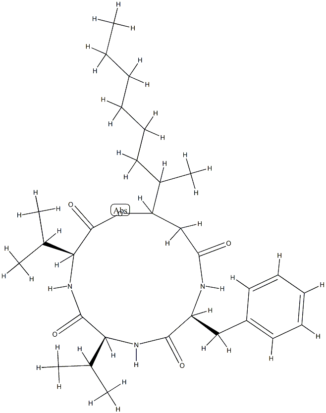 N-[N-[N-(3-Hydroxy-4-methyl-1-oxodecyl)-L-phenylalanyl]-L-valyl]-L-valine λ-lactone CAS#: 75920-37-5