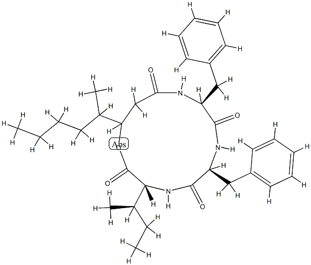 N-[N-[N-(3-Hydroxy-4-methyl-1-oxooctyl)-L-phenylalanyl]-L-phenylalanyl]-D-isoleucine λ-lactone CAS#: 75947-00-1
