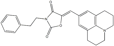 (E)-5-((1,2,3,5,6,7-hexahydropyrido[3,2,1-ij]quinolin-9-yl)Methylene)-3-phenethyloxazolidine-2,4-dione CAS#: 766515-17-7