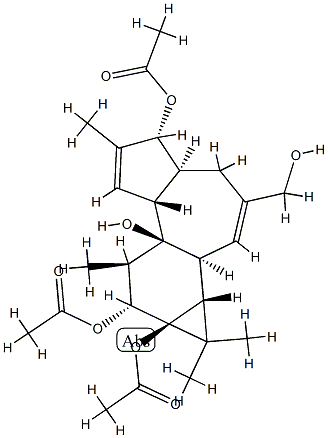(1aR)-1aα,1bβ,4,4aβ,5,7aα,7b,8,9,9a-Decahydro-3-hydroxymethyl-1,1,6,8α-tetramethyl-1H-cyclopropa[3,4]benz[1,2-e]azulene-5β,7bα,9β,9aα-tetrol 5,9,9a-triacetate CAS#: 77508-64-6
