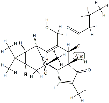 Butyric acid (1aR)-1aα,2β,5,5a,6,9,10,10aα-octahydro-5aβ-hydroxy-4-hydroxymethyl-1,1,7,9α-tetramethyl-6,11-dioxo-1H-2α,8aα-methanocyclopenta[a]cyclopropa[e]cyclodecen-5β-yl ester CAS#: 77508-70-4