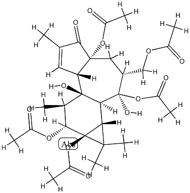 (1aR)-2α,4aβ,9β,9aα-Tetrakis(acetyloxy)-3β-[(acetyloxy)methyl]-1,1aα,1bβ,2,3,4,4a,7aα,7b,8,9,9a-dodecahydro-2β,7bα-dihydroxy-1,1,6,8α-tetramethyl-5H-cyclopropa[3,4]benz[1,2-e]azulen-5-one CAS#: 77573-25-2