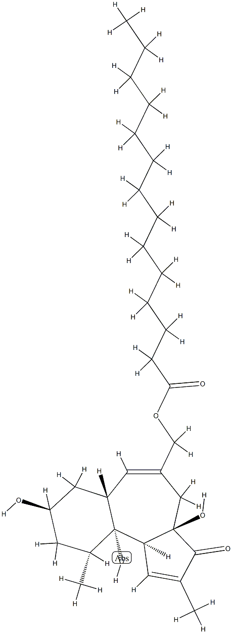 Myristic acid [(3aR)-3,3a,4,6aα,7,8,9,10,10a,10bβ-decahydro-3aα,8α,10aβ-trihydroxy-2,10β-dimethyl-3-oxobenz[e]azulen-5-yl]methyl ester CAS#: 77646-22-1