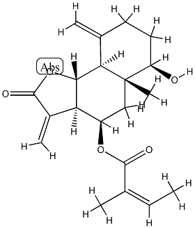 (Z)-2-Methyl-2-butenoic acid [(3aR,4R,9aS,9bR)-dodecahydro-6α-hydroxy-5aα-methyl-3,9-bis(methylene)-2-oxonaphtho[1,2-b]furan-4-yl] ester CAS#: 78012-26-7