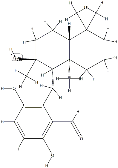 2-[[(1S,4aR)-Decahydro-2β-hydroxy-2,5,5,8aα-tetramethylnaphthalen-1-yl]methyl]-3,6-dihydroxybenzaldehyde CAS#: 78853-02-8