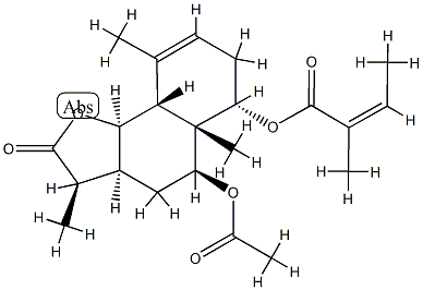 (Z)-2-Methyl-2-butenoic acid [(3R)-5α-acetoxy-2,3,3aβ,4,5,5a,6,7,9aα,9bβ-decahydro-3α,5aα,9-trimethyl-2-oxonaphtho[1,2-b]furan-6β-yl] ester CAS#: 79306-89-1