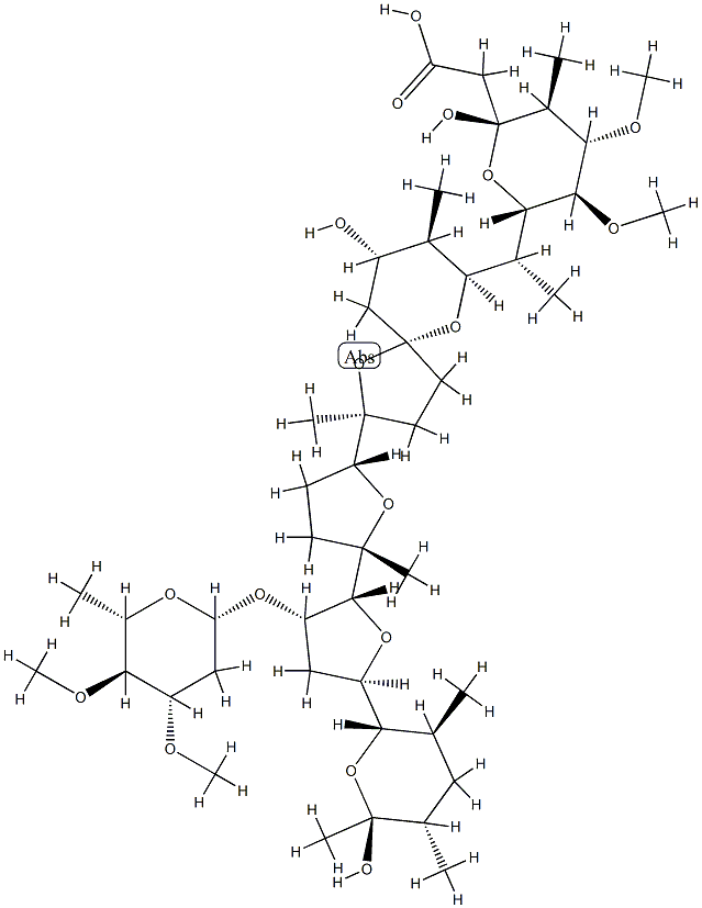 (3R,4S,5S,6R,7S,22S,28S)-23,27-Didemethoxy-2,6,11-O,22-tetrademethyl-22-[(3-O,4-O-dimethyl-2,6-dideoxy-β-L-arabino-hexopyranosyl)oxy]-6-methoxylonomycin A CAS#: 79331-54-7