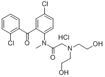 Acetamide, 2-(bis(2-hydroxyethyl)amino)-N-(4-chloro-2-(2-chlorobenzoyl )phenyl)-N-methyl-, monohydrochloride CAS#: 75615-92-8