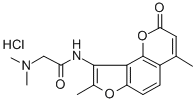 Acetamide, 2-dimethylamino-N-(4,8-dimethyl-2-oxo-2H-furo(2,3-h)-1-benz opyran-9-yl)-, hydrochloride CAS#: 75616-54-5