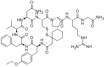 BETA-MERCAPTO-BETA,BETA-CYCLOPENTAMETHYLENE-PROPIONYL-TYR(ET)-PHE-VAL-ASN-CYS-PRO-ARG-GLY-NH2 CAS#: 77453-01-1