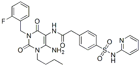 Benzeneacetamide,  N-[6-amino-1-butyl-3-[(2-fluorophenyl)methyl]-1,2,3,4-tetrahydro-2,4-dioxo-5-pyrimidinyl]-4-[(2-pyridinylamino)sulfonyl]- CAS#: 748149-28-2