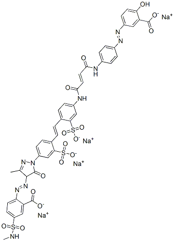 Benzoic acid, 2-[[1-[4-[2-[4-[[4-[[4-[(3-carboxy-4-hydroxyphenyl)azo]phenyl]amino]-1,4-dioxo-2-butenyl]amino]-2-sulfophenyl]ethenyl]-3-sulfophenyl]-4,5-dihydro-3-methyl-5-oxo-1H-pyrazol-4-yl]azo]-5-[(methylamino)sulfonyl]-, tetrasodium salt CAS#: 72139-20-9