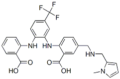 Benzoic  acid,  2-[[2-[(2-carboxyphenyl)amino]-5-(trifluoromethyl)phenyl]amino]-5-[[[(1-methyl-1H-pyrrol-2-yl)methyl]amino]methyl]- CAS#: 788155-89-5