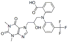 Benzoic  acid,  2-[[2-hydroxy-3-(1,2,3,6-tetrahydro-1,3-dimethyl-2,6-dioxo-7H-purin-7-yl)propyl][3-(trifluoromethyl)phenyl]amino]- CAS#: 789436-24-4