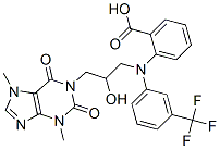 Benzoic  acid,  2-[[2-hydroxy-3-(2,3,6,7-tetrahydro-3,7-dimethyl-2,6-dioxo-1H-purin-1-yl)propyl][3-(trifluoromethyl)phenyl]amino]- CAS#: 731749-04-5