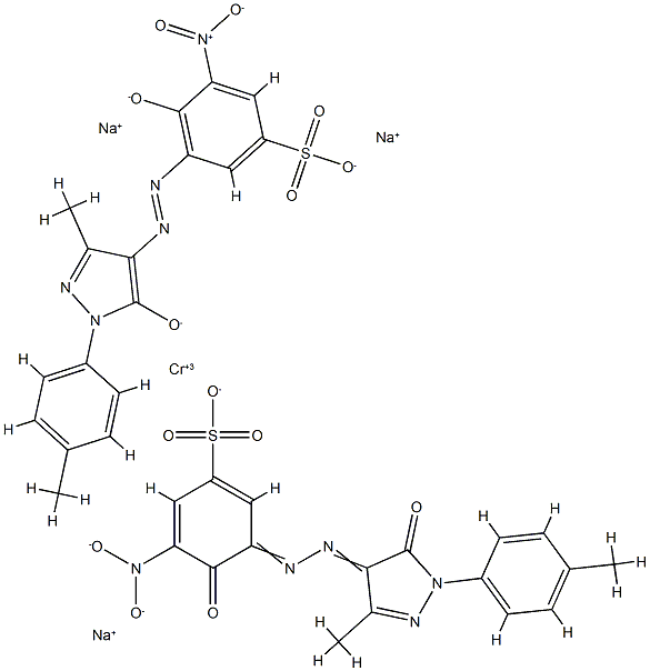 Chromate(3-), bis[3-[[4,5-dihydro-3-methyl- 1-(4-methylphenyl)-5-oxo-1H-pyrazol-4-yl]azo] -4-hydroxy-5-nitrobenzenesulfonato(3-)]-, trisodium CAS#: 75214-57-2