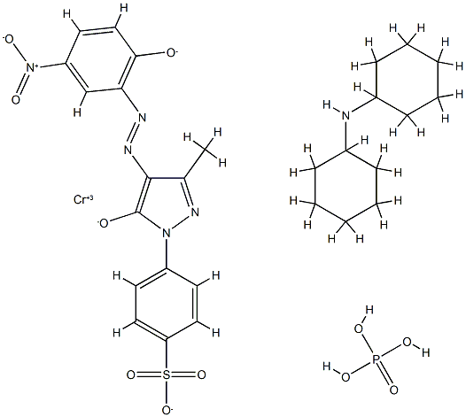 Chromium, [4-[4,5-dihydro-4-[(2-hydroxy- 5-nitrophenyl)azo]-3-methyl-5-oxo-1H-pyrazol -1-yl]benzenesulfonato(3-)]-, compd. with N-cyclohexylcyclohexanamine phosphate (1:1:1) CAS#: 75601-78-4