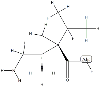 Cyclopropanecarboxylic acid, 2-(aminomethyl)-2-methyl-1-(1-methylethyl)-, (1R,2R)-rel- (9CI) CAS#: 777043-13-7