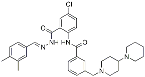 (E)-3-([1,4'-bipiperidin]-1'-ylMethyl)-N-(4-chloro-2-(2-(3,4-diMethylbenzylidene)hydrazinecarbonyl)phenyl)benzaMide CAS#: 773063-99-3