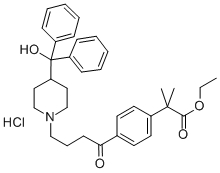 Ethyl 4-{4-[4-(hydroxydiphenylmethyl)-1-piperidinyl]-1-oxobutyl}-alpha,alpha-dimethylbenzeneacetate hydrochloride CAS#: 76811-96-6