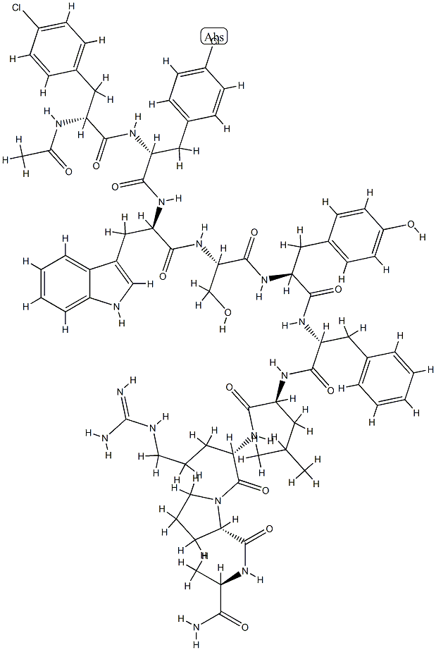 LHRH,(N)-Ac-(4-Cl-Phe)(1)-(4-Cl-Phe)(2)-Trp(3)-Phe(6)-AlaNH2(10)- CAS#: 78493-58-0