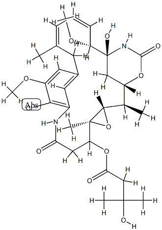 Maytansine, O3-de2-(acetylmethylamino)-1-oxopropyl-22-demethyl-O3-(3-hydroxy-3-methyl-1-oxobutyl)- CAS#: 78619-43-9