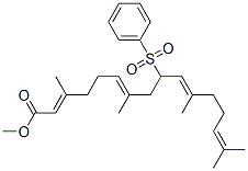Methyl (2E,6E,10E)-3,7,11,15-tetramethyl-9-(phenylsulfonyl)-2,6,10,14- hexadecatetraenoate CAS#: 74367-17-2