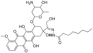 N-[[1-[4-(4-amino-5-hydroxy-6-methyl-oxan-2-yl)oxy-2,5,12-trihydroxy-7 -methoxy-6,11-dioxo-3,4-dihydro-1H-tetracen-2-yl]-2-hydroxy-ethylidene ]amino]octanamide CAS#: 76634-98-5