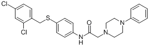 N-(4-[(2,4-DICHLOROBENZYL)SULFANYL]PHENYL)-2-(4-PHENYLPIPERAZINO)ACETAMIDE CAS#: 763107-10-4