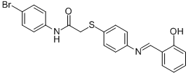 N-(4-BROMOPHENYL)-2-[(4-([(E)-(2-HYDROXYPHENYL)METHYLIDENE]AMINO)PHENYL)SULFANYL]ACETAMIDE CAS#: 765285-03-8