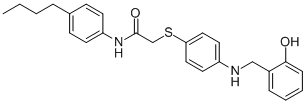 N-(4-BUTYLPHENYL)-2-((4-[(2-HYDROXYBENZYL)AMINO]PHENYL)SULFANYL)ACETAMIDE CAS#: 763139-08-8