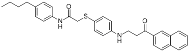 N-(4-BUTYLPHENYL)-2-[(4-([3-(2-NAPHTHYL)-3-OXOPROPYL]AMINO)PHENYL)SULFANYL]ACETAMIDE CAS#: 763126-89-2