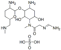 N-[4-amino-3-[3-amino-6-(methylaminomethyl)oxan-2-yl]oxy-2,6-dihydroxy -cyclohexyl]-2-(aminomethylideneamino)-N-methyl-acetamide, sulfuric ac id CAS#: 77312-58-4