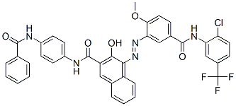 N-[4-(benzoylamino)phenyl]-4-[[5-[[[2-chloro-5-(trifluoromethyl)phenyl]amino]carbonyl]-2-methoxyphenyl]azo]-3-hydroxynaphthalene-2-carboxamide CAS#: 79665-30-8