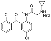 N-[4-chloro-2-(2-chlorobenzoyl)phenyl]-2-(cyclopropylamino)-N-methyl-a cetamide hydrochloride CAS#: 75615-94-0