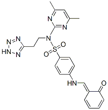 N-(4,6-dimethylpyrimidin-2-yl)-4-[[(Z)-(6-oxo-1-cyclohexa-2,4-dienylid ene)methyl]amino]-N-[2-(2H-tetrazol-5-yl)ethyl]benzenesulfonamide CAS#: 78311-80-5
