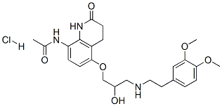N-[5-[3-[2-(3,4-dimethoxyphenyl)ethylamino]-2-hydroxy-propoxy]-2-oxo-3 ,4-dihydro-1H-quinolin-8-yl]acetamide hydrochloride CAS#: 76211-86-4