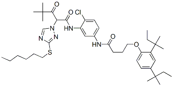 N-[5-[[4-[2,4-bis(tert-pentyl)phenoxy]butyryl]amino]-2-chlorophenyl]-alpha-(2,2-dimethylpropionyl)-3-(hexylthio)-1H-1,2,4-triazole-1-acetamide CAS#: 79285-13-5