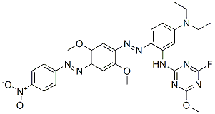 N,N-diethyl-4-[2,5-dimethoxy-4-(4-nitrophenylazo)]phenylazo-3-(6-fluoro-4-methoxy-1,3,5-triazine-2-yl)aminoaniline CAS#: 75511-81-8