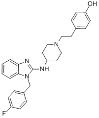 Phenol, 4-(2-(4-((1-((4-fluorophenyl)methyl)-1H-benzimidazol-2-yl)amin o)-1-piperidinyl)ethyl)- CAS#: 73736-50-2