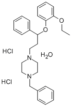 Piperazine, 1-(3-(2-ethoxyphenoxy)-3-phenylpropyl)-4-(phenylmethyl)-, hydrochloride, hydrate (1:2:1) CAS#: 79333-03-2