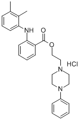 Piperazineethanol, 4-phenyl-, o-(2,3-dimethylphenylamino)benzoate, hyd rochloride CAS#: 74037-87-9