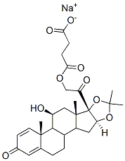 Pregna-1,4-diene-3,20-dione, 21-(3-carboxy-1-oxopropoxy)-11-hydroxy-16,17-[(1-methylethylidene)bis(oxy)]-, monosodium salt, (11beta,16alpha)- CAS#: 78806-75-4